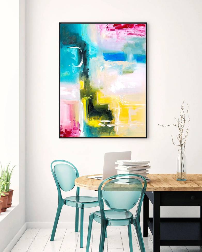 Abstract Handmade Hand-painted Modern Painting Colorful Abstract 9IGUB